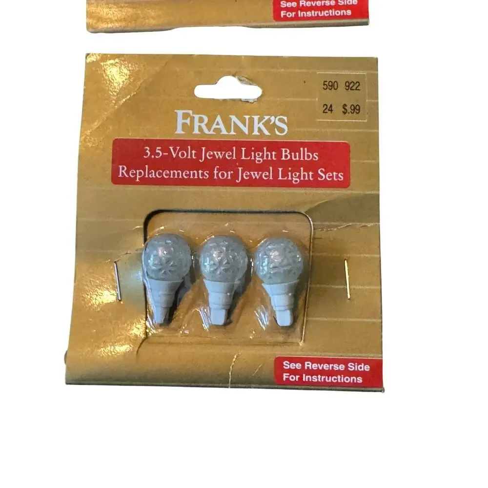 Vintage Frank’s 3.5V Jewel Light Bulbs Lot 14 Replacement Mini Lights READ